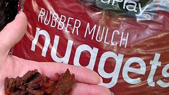 B mulch in hand B mulch in hand